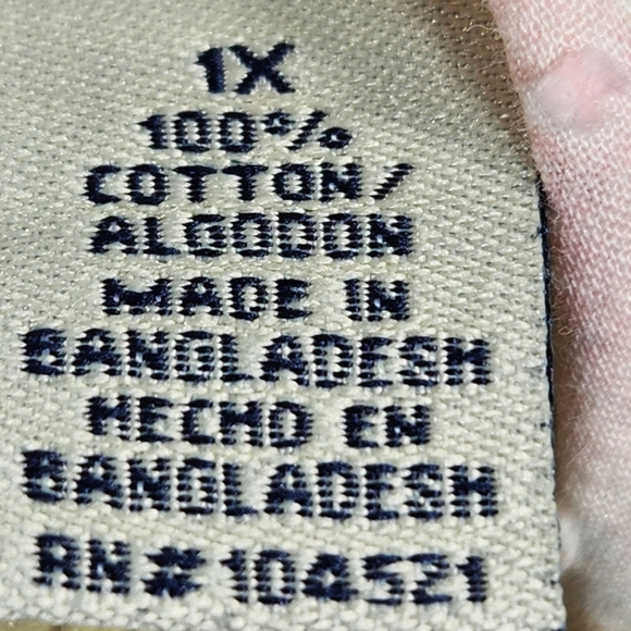 Caribbean Joe White & Multi Swiss Dot Floral V Neck Button Down Top Size 1X - Picture 7 of 8